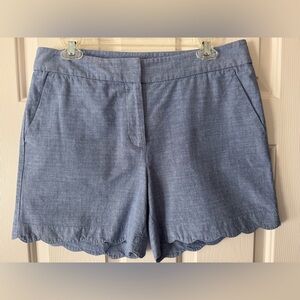 Talbots Chambray Scallop Hem Shorts - Light Blue Size Medium. Really Cute! 💙😎💙
